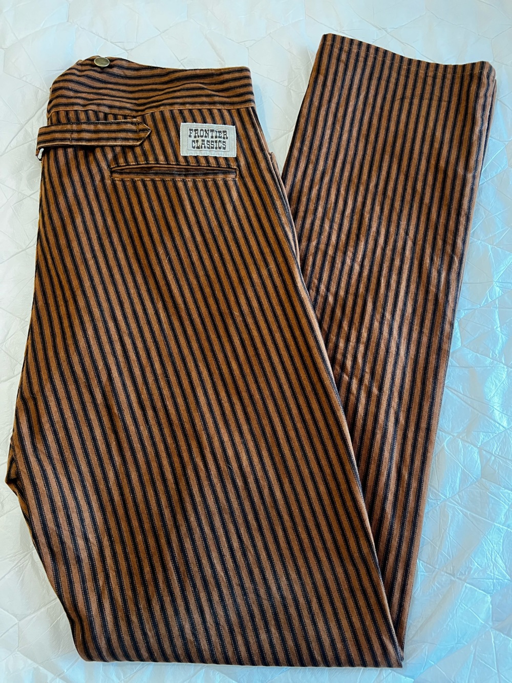 Frontier Classics Men's vintage western Brown & Black Striped Pants 36